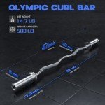47" Olympic EZ Curl Bar for Weightlifting