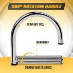 Yes4All 360 Rotation Metal Resistance Bands Handles, Pull Up Handle with Extra-Gripped Knurled Surface, Heavy Duty Industrial Grade Steel Stretch Attachment Handles for Elastic Band Workouts Home Gym