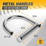 Yes4All 360 Rotation Metal Resistance Bands Handles, Pull Up Handle with Extra-Gripped Knurled Surface, Heavy Duty Industrial Grade Steel Stretch Attachment Handles for Elastic Band Workouts Home Gym