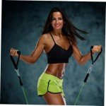 Garneck 4pcs Resistance Band with Handles Plastic D Ring Exercise Strap Foam Handle Band Fitness Equipment for Home Gym Overhead Strength Training Stretching Black