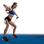 SPRI Resistance Bands with Handles - Exercise Resistance Tube Bands for Strength Training Fitness - Workout Arms, Chest, Back, Shoulders – Blue, Medium