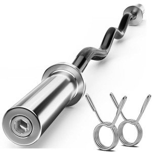 FEIERDUN 47" Olympic EZ Curl Bar for Weightlifting