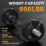 FEIERDUN 47" Olympic EZ Curl Bar for Weightlifting