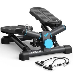 MERACH Silent Mini Stepper with Resistance Bands