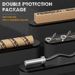 FEIERDUN 47" Olympic EZ Curl Bar for Weightlifting