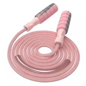 Adjustable Weighted Jump Rope for Fitness (Pink)