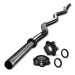 YES4ALL 47" EZ Curl Barbell for Weightlifting