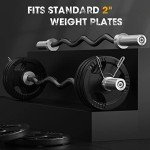 FEIERDUN 47" Olympic EZ Curl Bar for Weightlifting