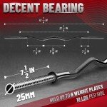 YES4ALL 47" EZ Curl Barbell for Weightlifting
