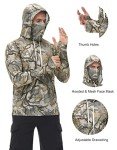 FISHEAL Men's Camo Hunting Hoodie with Mask