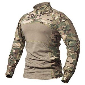 Men's Tactical Camo Shirt with 1/4 Zip