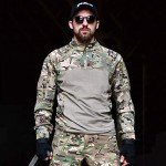 Men's Tactical Camo Shirt with 1/4 Zip