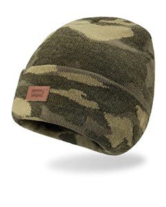 Camo Green Knit Beanie Hat for Pigeon Hunting
