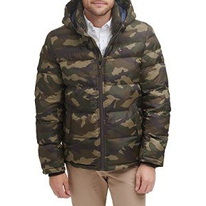 Olive Camouflage Men's Puffer Jacket by Tommy Hilfiger