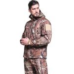 Men's Waterproof Camo Hunting Jacket - Softshell Fleece