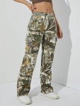 Women's Camo High Waisted Cargo Jeans – Green