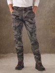 Men's Grey Camo Tapered Cargo Pants for Hunting