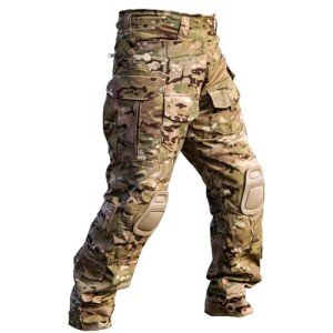 Men's Camo Tactical Pants with Knee Pads