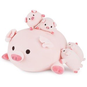 Adorable Pig Family Plush Toy Set - 5 Pieces