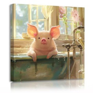 Cute Pig Canvas Art - Fun Nursery Decor