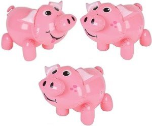Cute Pig Inflatable Decorations | 3 Pack, 24 Inch