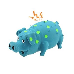 Cute Blue Pig Squeaky Chew Toy for Dogs