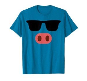 Cute Pink Pig Sunglasses Halloween T-Shirt