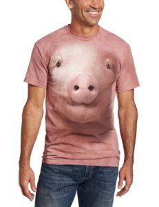 Cute Pink Pig Face T-Shirt for Adults