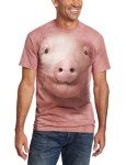Cute Pink Pig Face T-Shirt for Adults