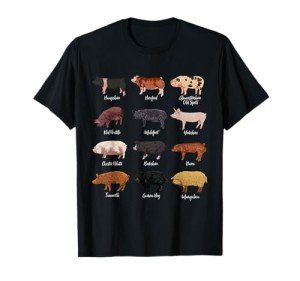 Cute Pig Breeds Graphic T-Shirt for Animal Lovers