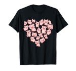 Cute Heart Pig T-Shirt for Women and Kids