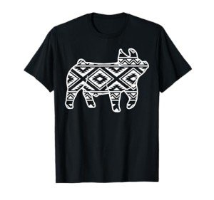 Cute Show Pig Mom T-Shirt – Aztec Style