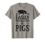Funny Distracted Pig Farmer T-Shirt for Animal Lovers