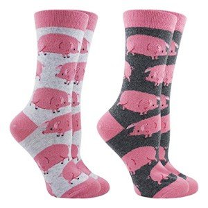 Adorable Pink Pig Socks 2-Pack (Medium)