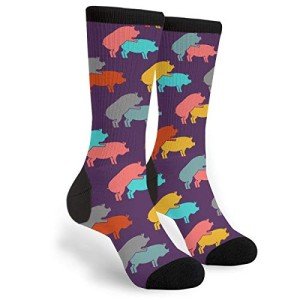 Funny Pig Crew Socks for Men and Women