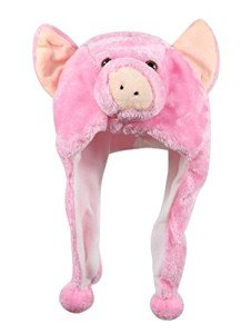 Adorable Pink Pig Plush Animal Hat