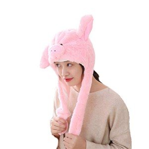 Jumping Pig Hat with Moving Ears - Pink
