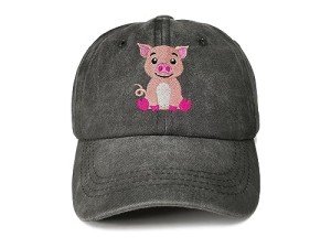 Cute Pig Embroidered Adjustable Kids Baseball Cap