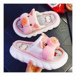 Cute Fuzzy Pig Slippers for Women - Pink