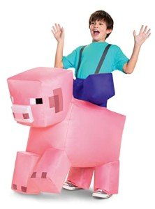 Inflatable Pig Ride-On Costume for Kids (Size 7-8)