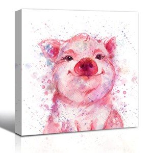 Charming Pink Pig Canvas Wall Art for Kids