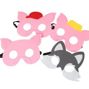 Cute Three Little Pigs & Big Bad Wolf Masks