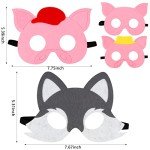 Cute Three Little Pigs & Big Bad Wolf Masks