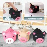 Adorable Pig Keychain Set with Light