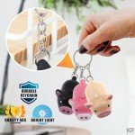 Adorable Pig Keychain Set with Light