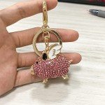 Cute Pink Flying Pig Keychain for Pig Lovers
