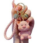 Cute Pink Pig Keychain - Adorable Piggy Accessory