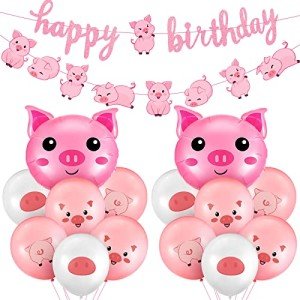 Cute Pig Birthday Party Supplies Set - 36 Pcs
