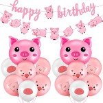 Cute Pig Birthday Party Supplies Set - 36 Pcs