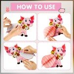 Adorable Pig Party Honeycomb Centerpieces - 4 Pack
